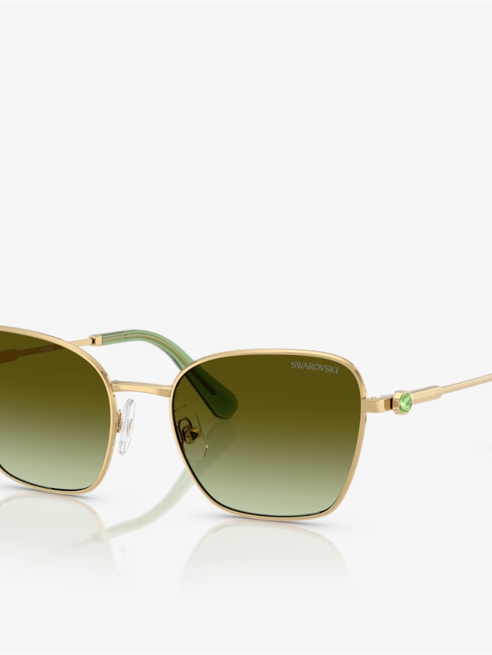 Swarovski Sunglasses SK 7029 Green Gradient Brown, Green Crystals with Case - Picture 5 of 8